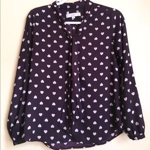 Ann Taylor LOFT Heart Bowtie Blouse